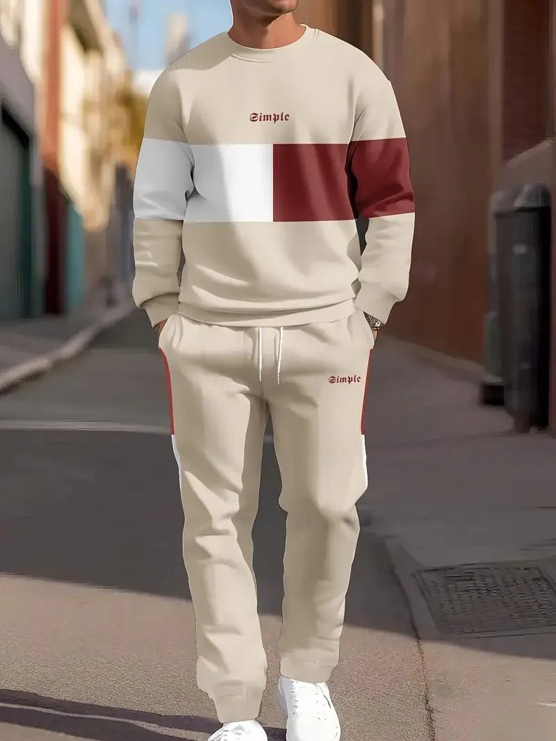 Men's Letter Print Hoodie & Pants Set