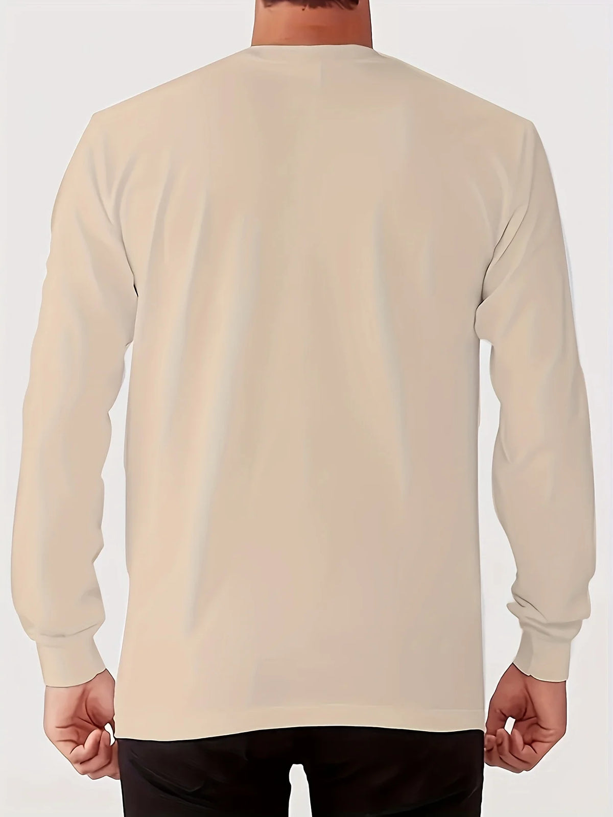 Men's Letter Print Long-Sleeve Casual T-Shirt
