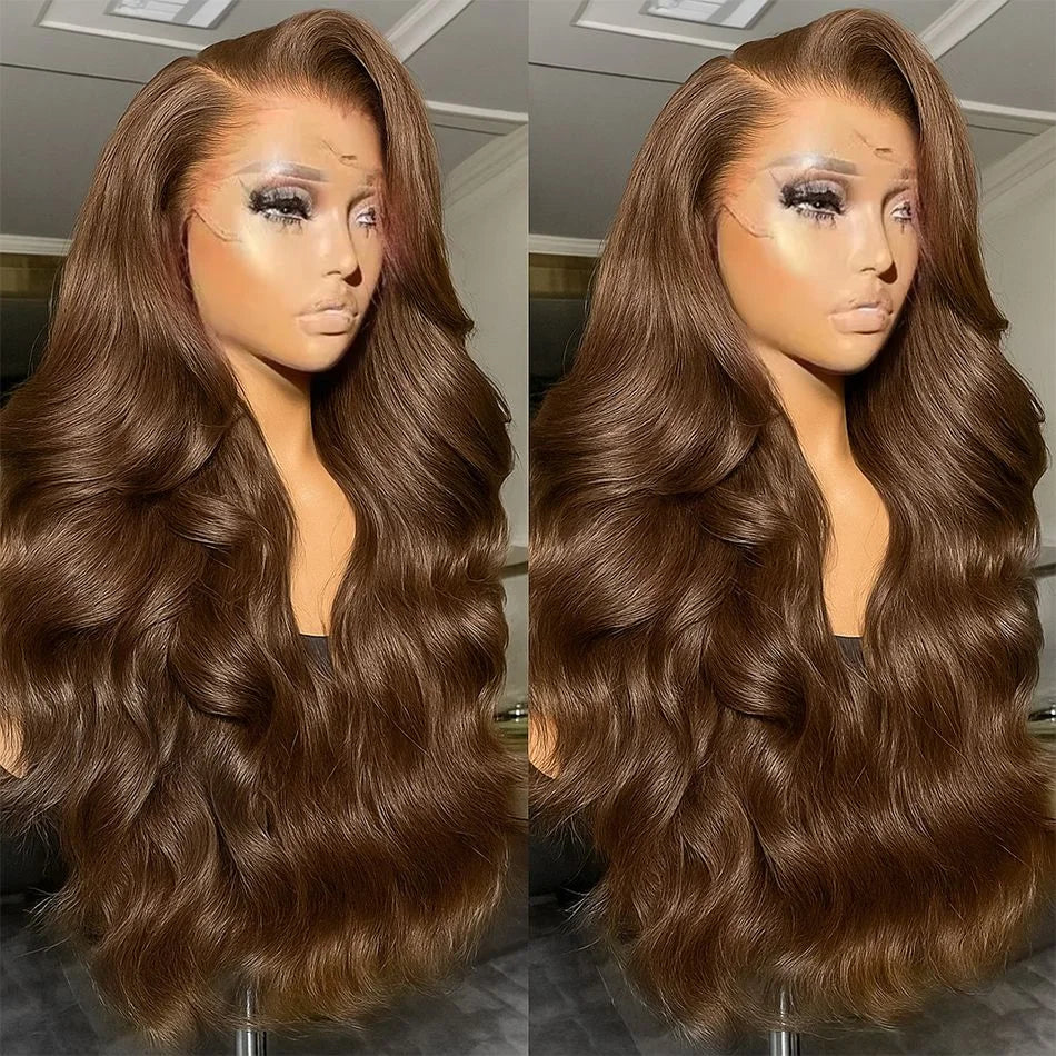 Chocolate Brown Body Wave Lace Wig — product view