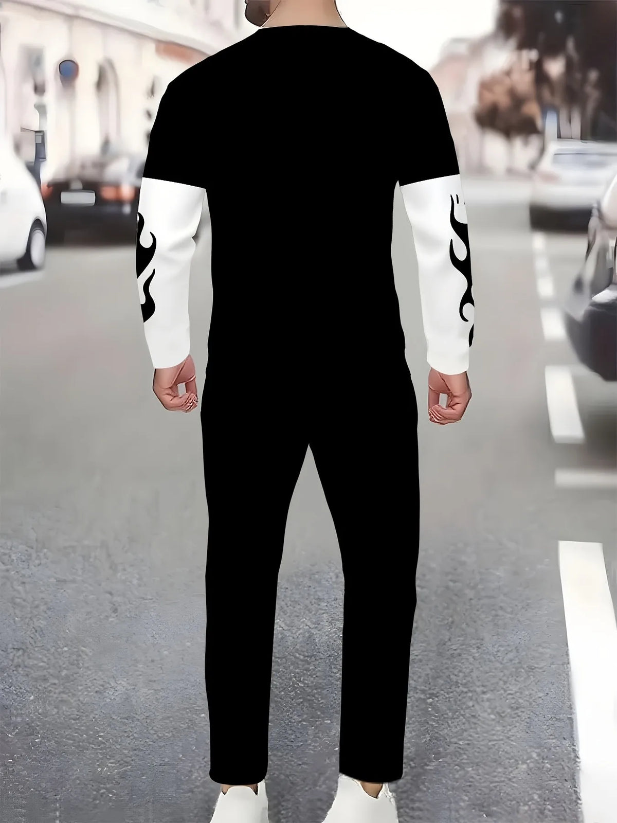 Men's Graphic Print Sweatshirt & Pants Set