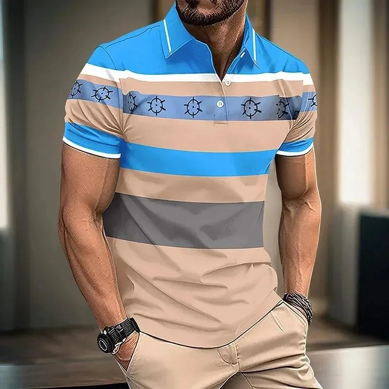 Men's Letter Print Polo Shirt