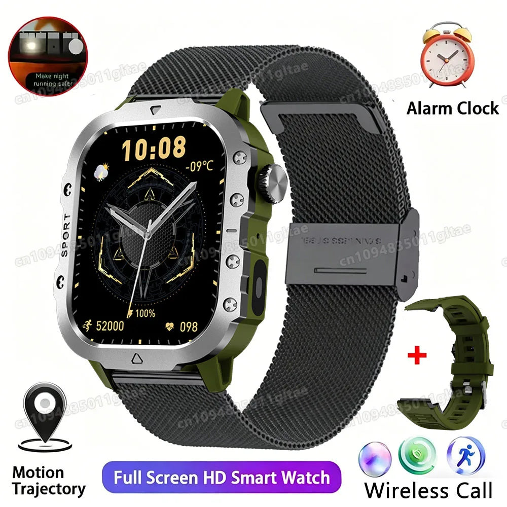 Outdoor 1.73-Inch Calling Smartwatch with Flashlight