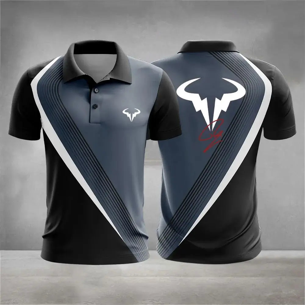 Men's Graphic Print Polo Shirt