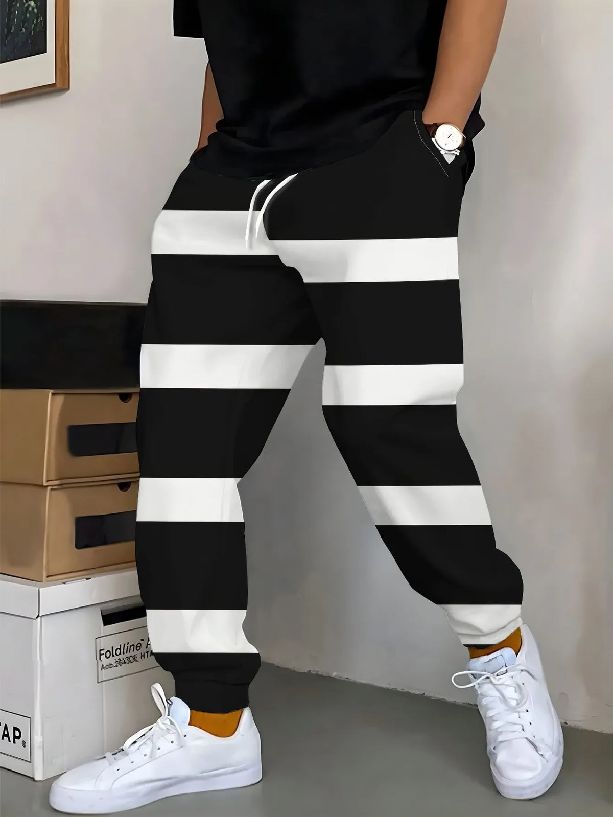 Men's Striped Casual Pants