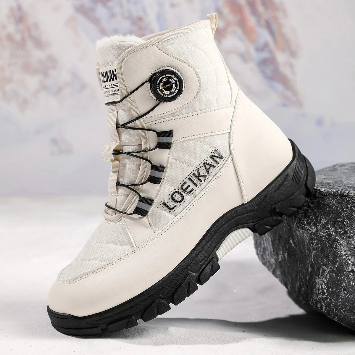 Bottes d’hiver montantes pour homme à lacets avec fermeture à molette