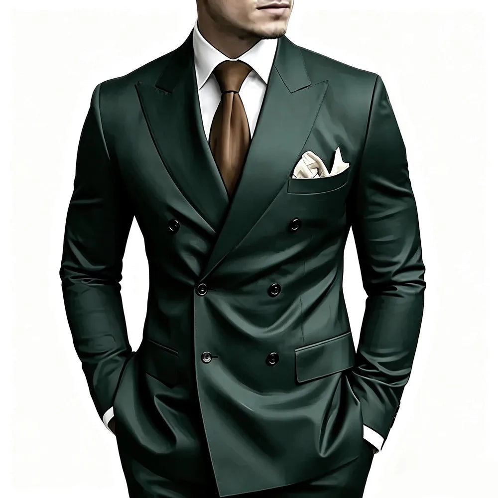 Men's Peak-Lapel Double-Breasted Suit