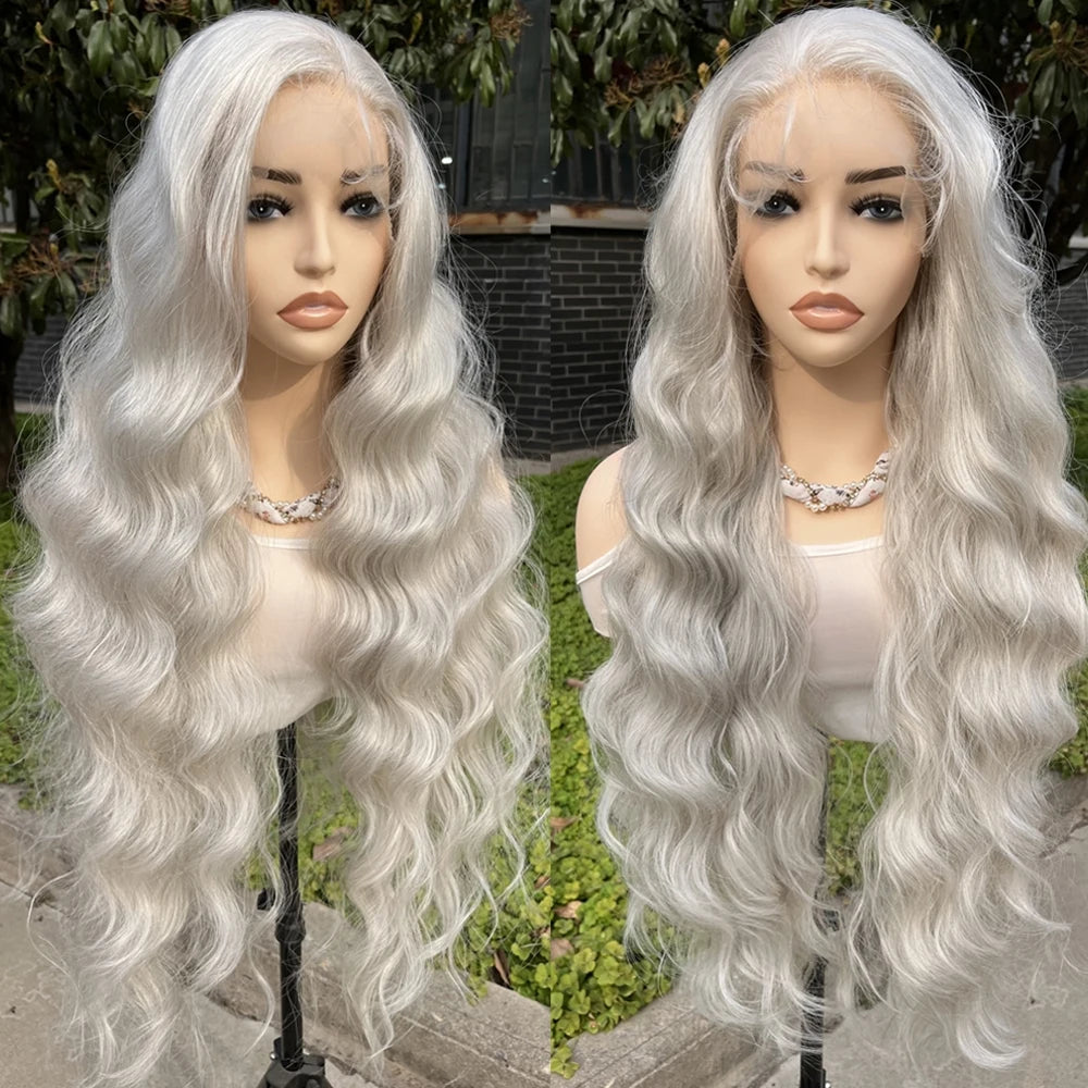 Light Brown Synthetic Lace Wig Super Long Loose Wave 13x6 Lace - OSASCO