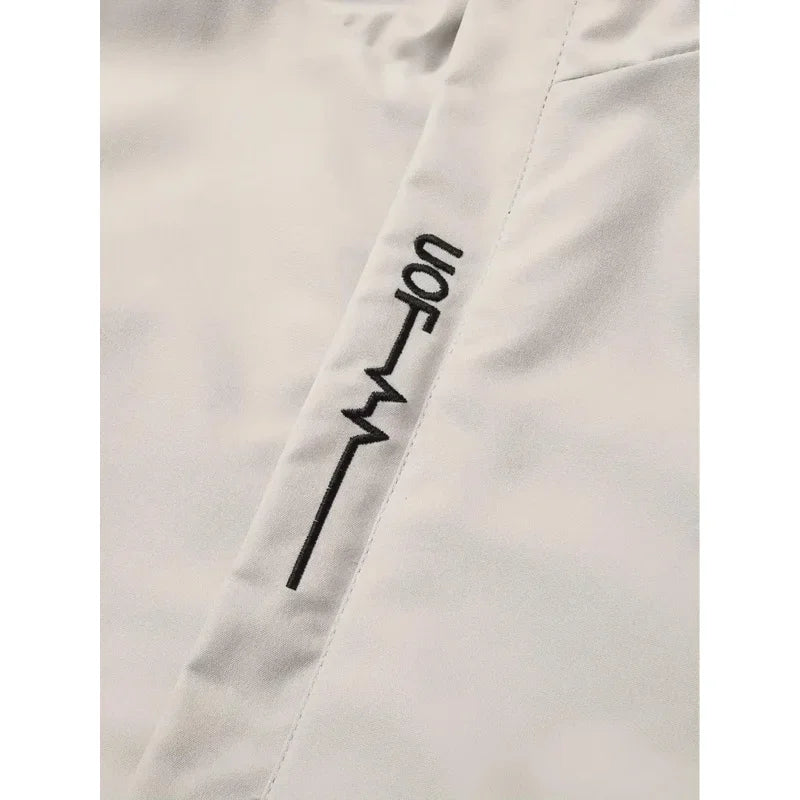 Men's Letter Print Hooded Zip-Up Jacket