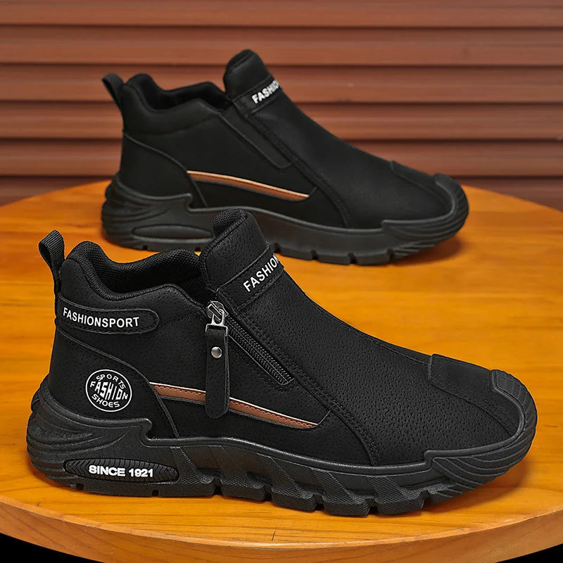 Men's Side-Zip Padded Ankle Sneakers