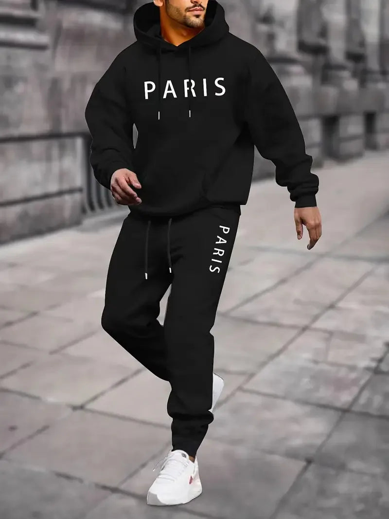 Men's Graphic Print Casual Outfit Set