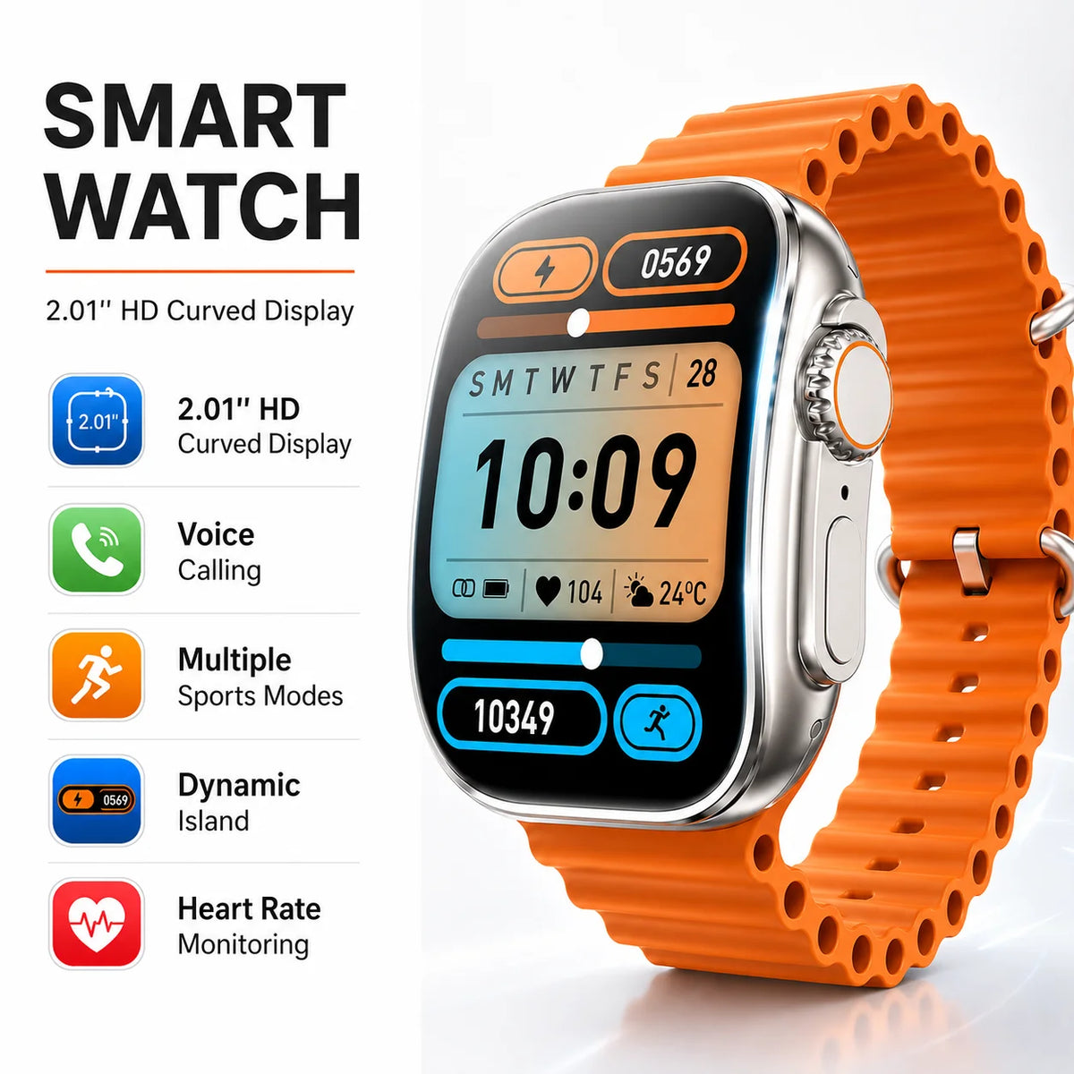 2.01-Inch Calling Smartwatch