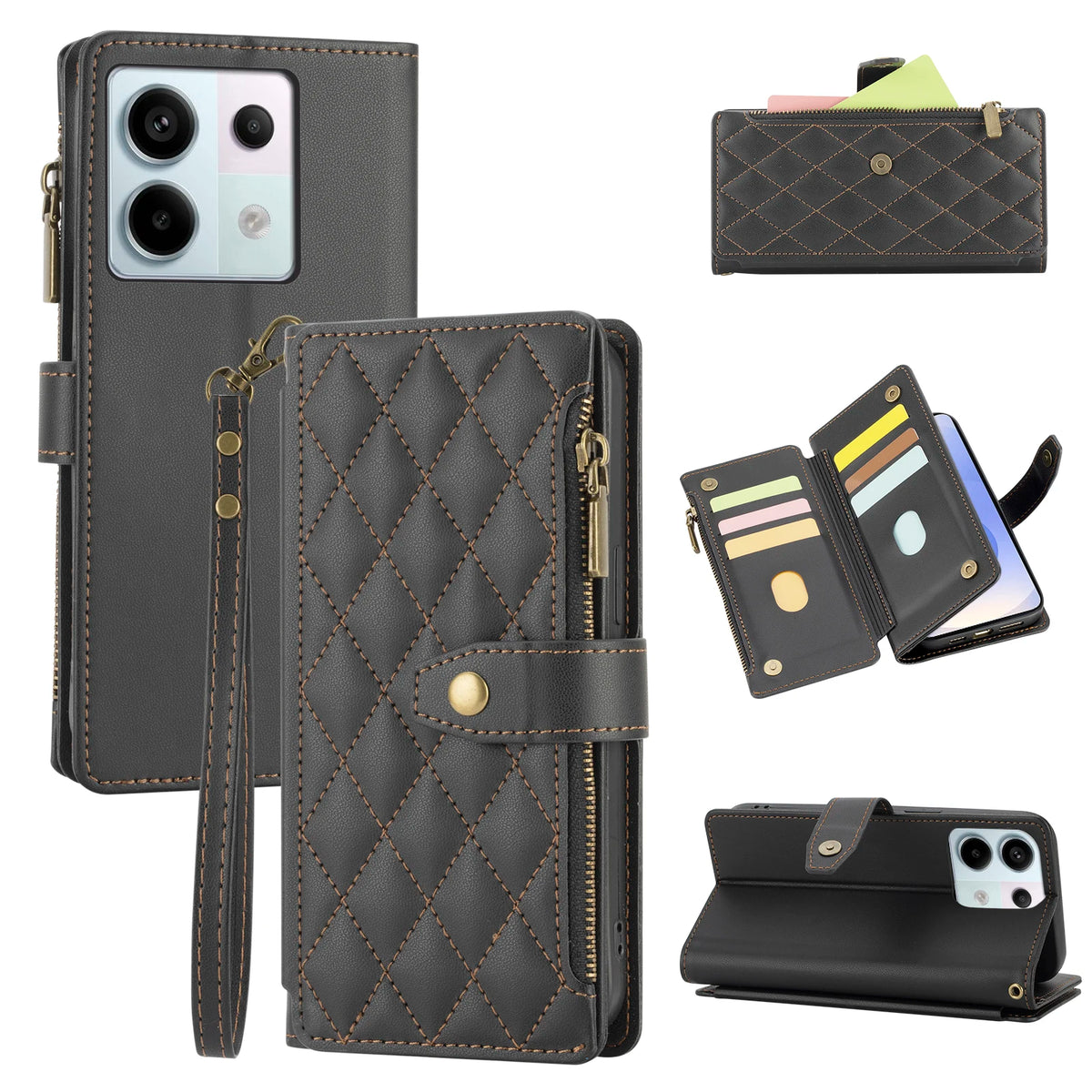 Multi-Card Flip Wallet Phone Case for Redmi Note 9S, Redmi Note 9 Pro, Redmi Note 8, Redmi Note 8 Pro, Redmi Note 11 4G, Redmi Note 12S, Redmi Note 11S, Redmi Note 11 Pro, Redmi Note 10 4G, Redmi Note 10 5G, Redmi Note 9 4G & More Models