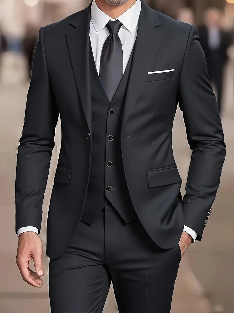 Men's Slim Fit Three-Piece Tuxedo Suit