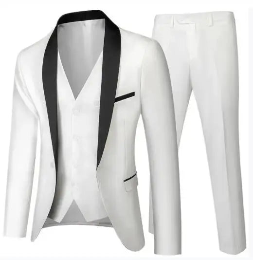 Men's Black Slim Fit Three-Piece Suit