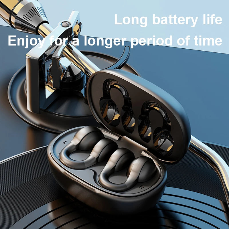Open-Ear Clip Wireless Earbuds with Digital Power Display