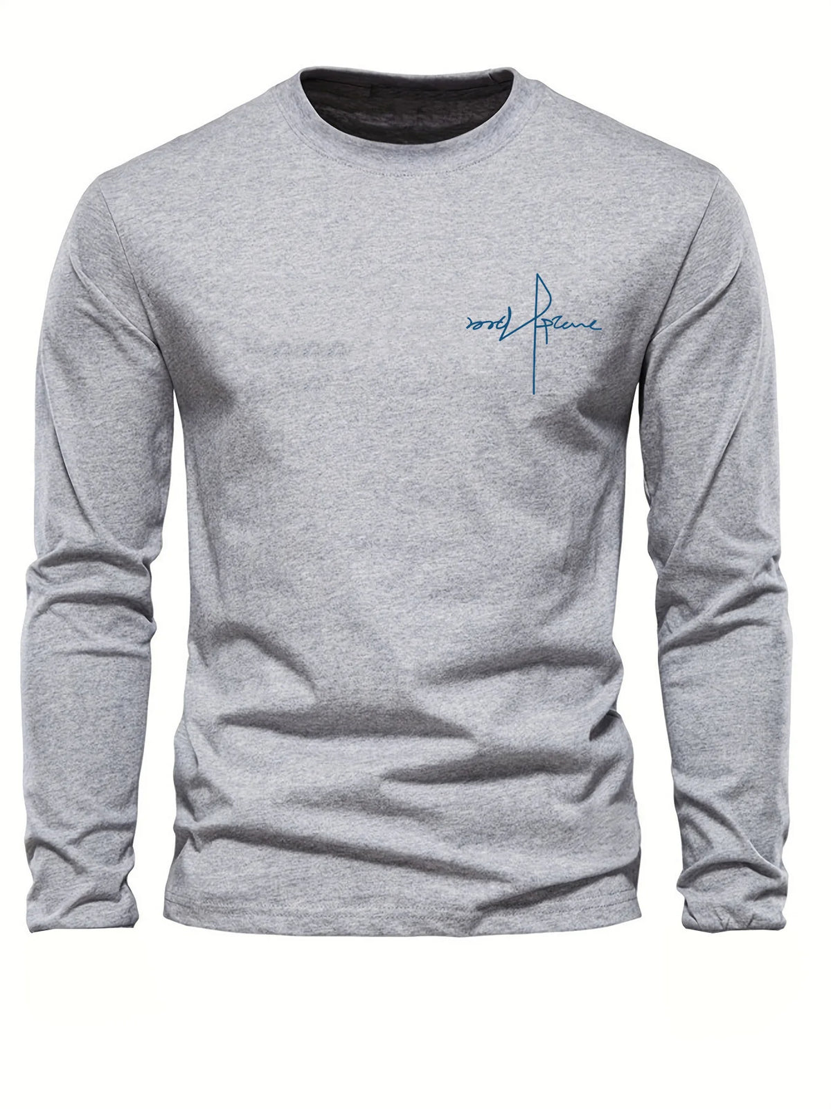 Men's Letter Print Long-Sleeve Casual T-Shirt