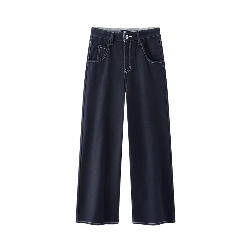 Women's Winter High-Waist Wide-Leg Jeans — product view