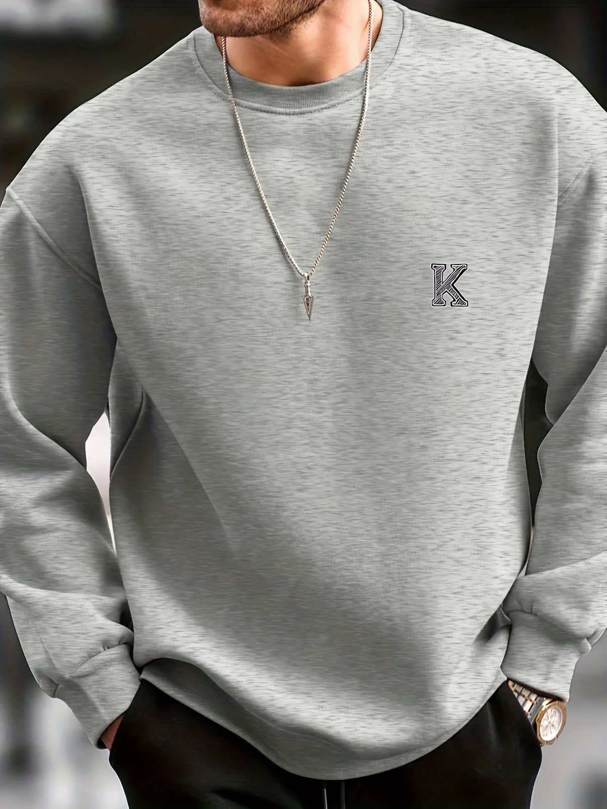 Men's Graphic Print Crew-Neck Sweatshirt