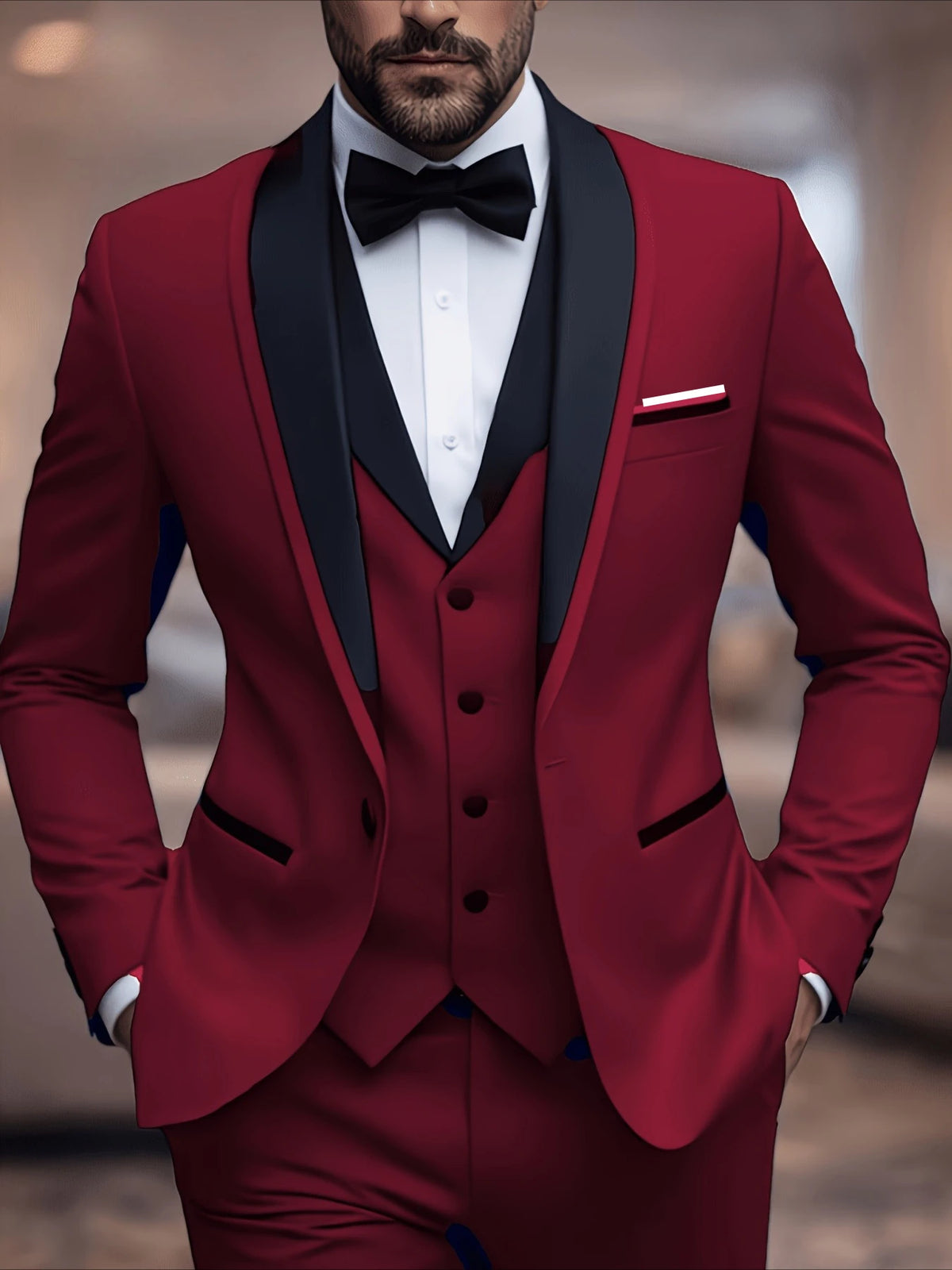 Men's British-Inspired Three-Piece Suit