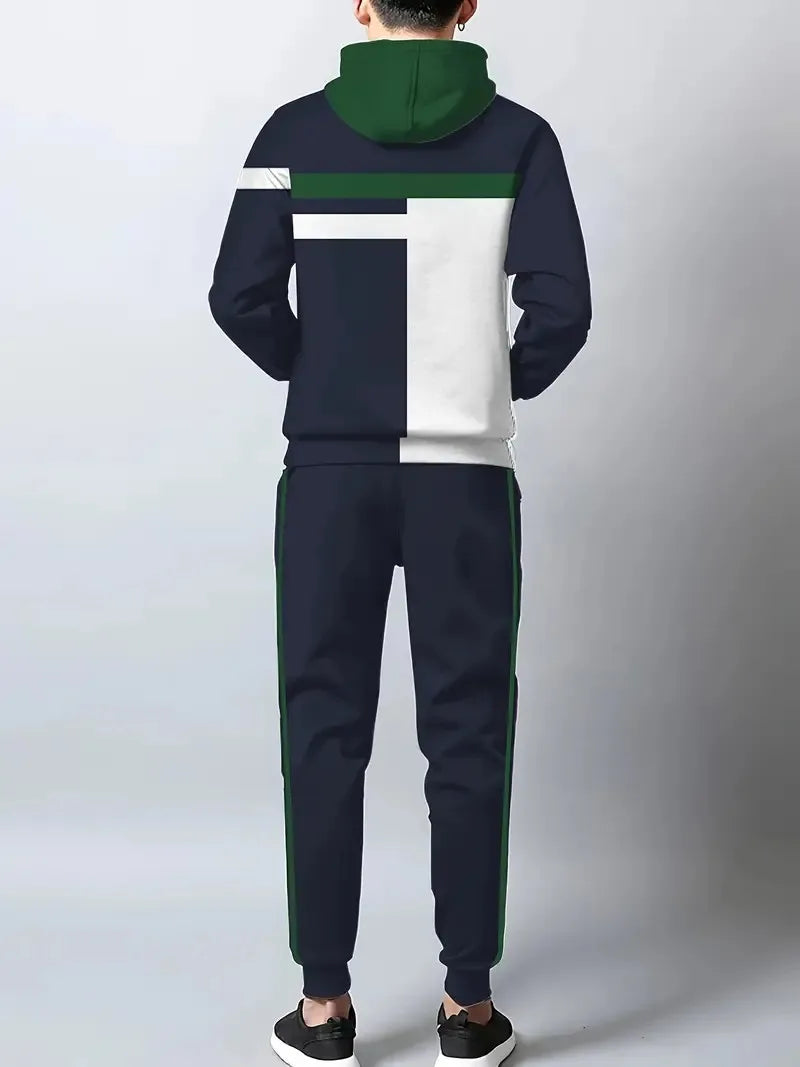 Men's Graphic Print Casual Outfit Set