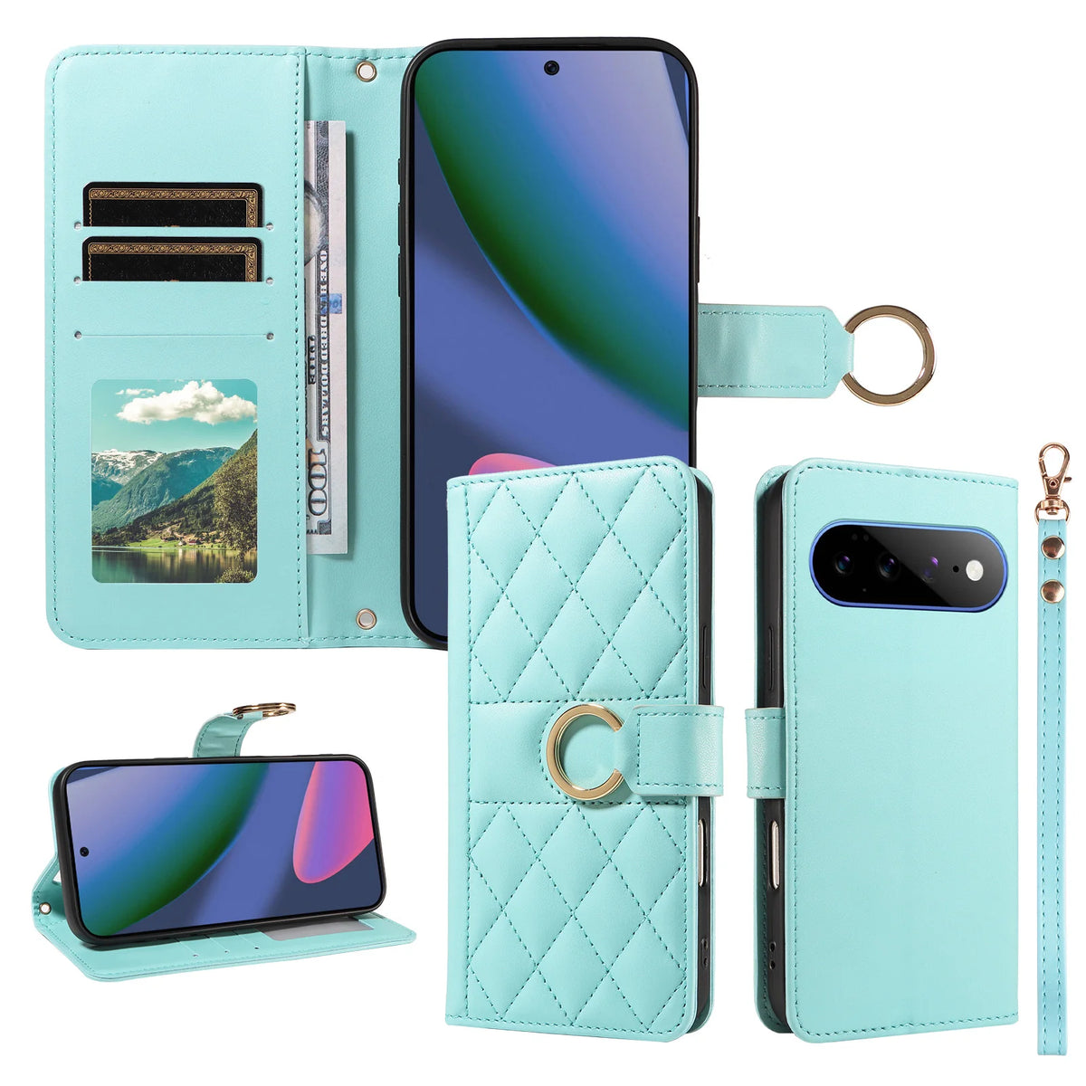 Textured Flip Wallet Phone Case for Google Pixel 8a, Google Pixel 8 Pro, Google Pixel 9, Google Pixel 9 Pro XL, Google Pixel 9a, Google Pixel 9 Pro, Google Pixel 10, Google Pixel 10a, Google Pixel 10 Pro XL & More Models