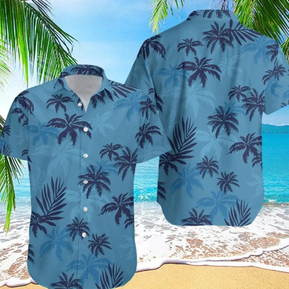 Men's Palm Tree Print Casual Shirt