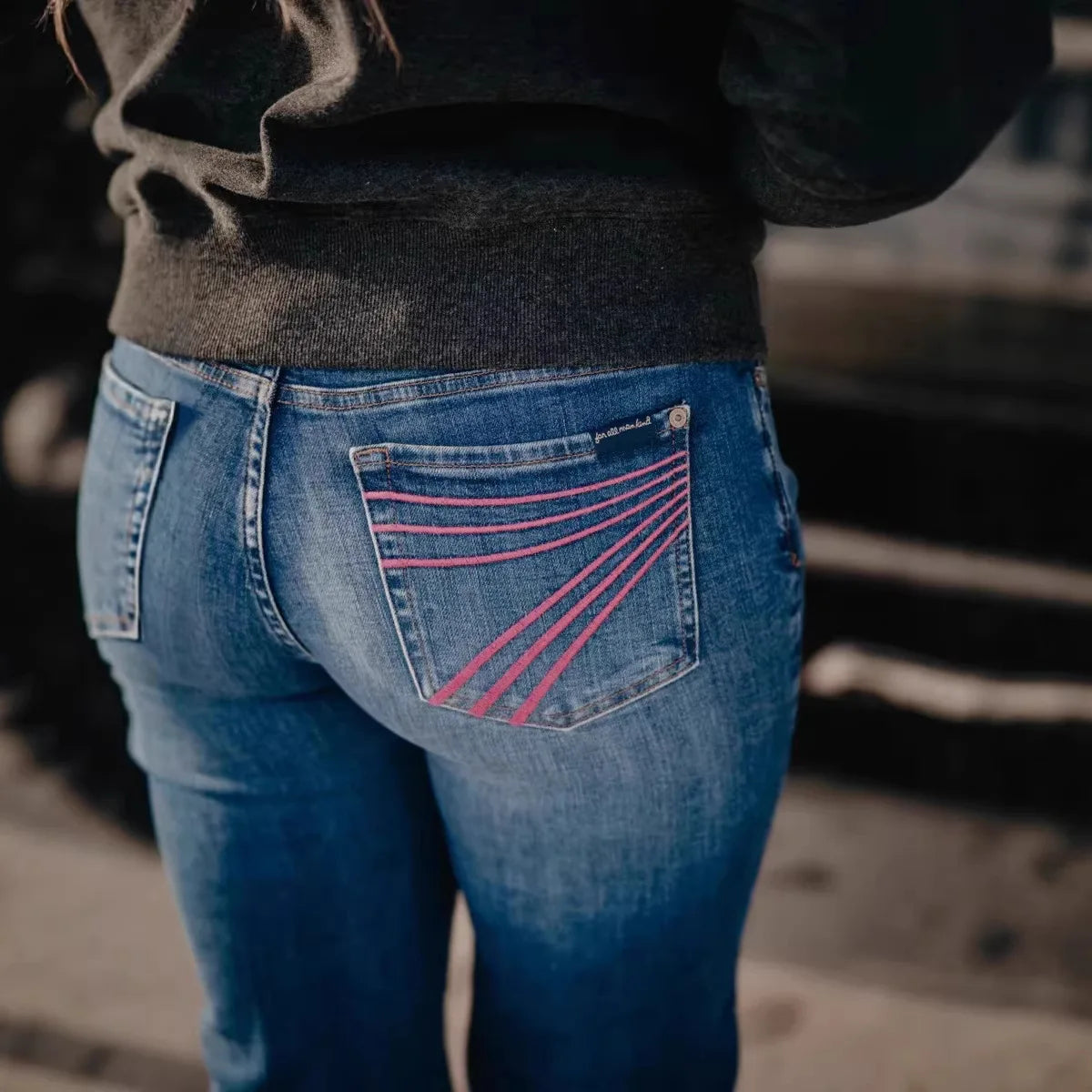 Women's Embroidered Stretch Flare Jeans — product view