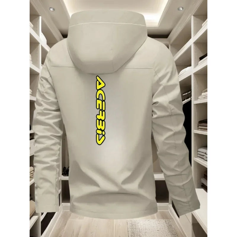 Men's Graphic Print Hooded Zip-Up Jacket