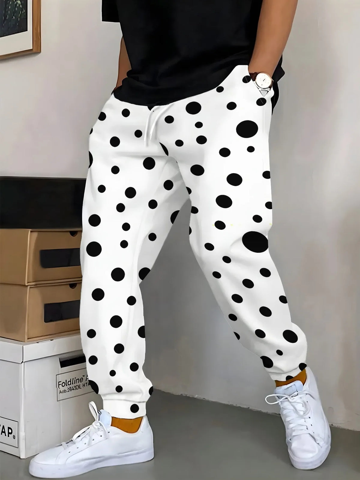 Men's Polka Dot Casual Pants