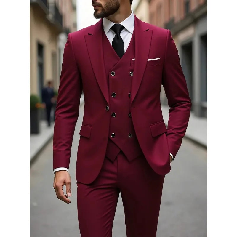 Men's Single-Breasted Pocket Suit