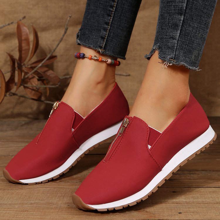 Women's Zip-Detail Flat Loafers