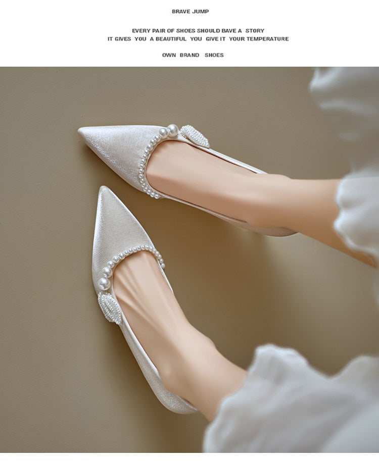 Women's Pearl-Detail Pointed-Toe Pumps