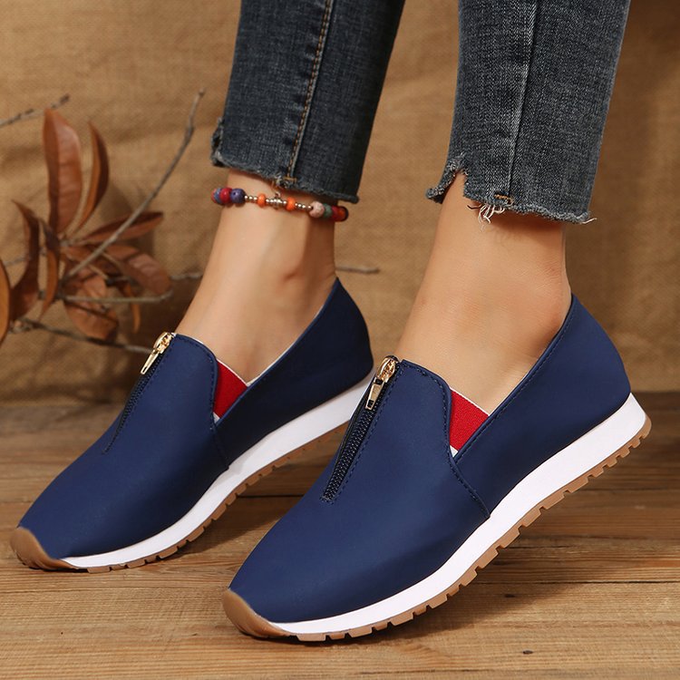 Women's Zip-Detail Flat Loafers