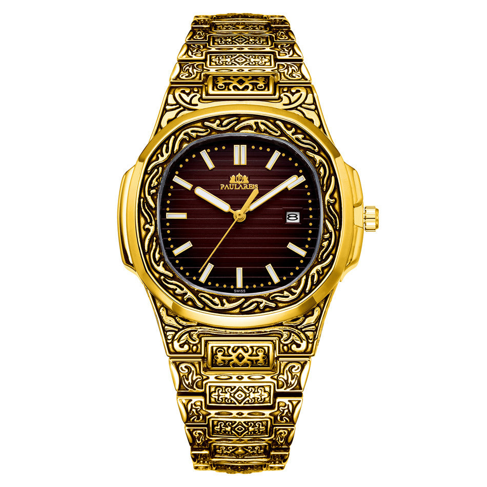 Men's Parrot-Design Calendar Quartz Watch