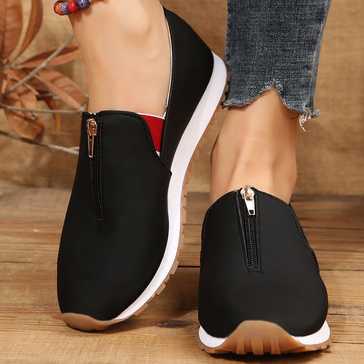 Women's Zip-Detail Flat Loafers