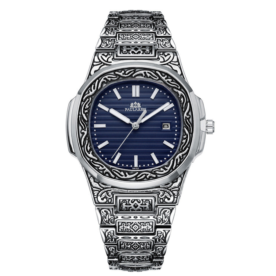 Men's Parrot-Design Calendar Quartz Watch