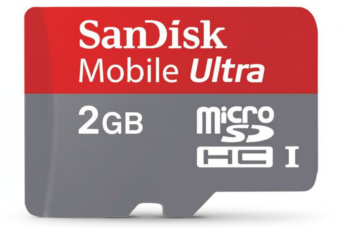 A SanDisk Mobile Ultra 4GB microSDHC memory card shown against a plain white background.