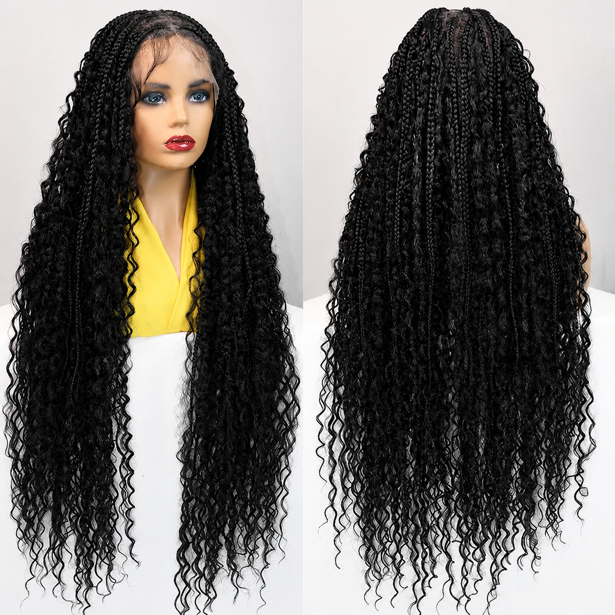 Synthetic Bohemian Braided Wig Full Lace Wig Braids Hair Wig Cornrow - OSASCO