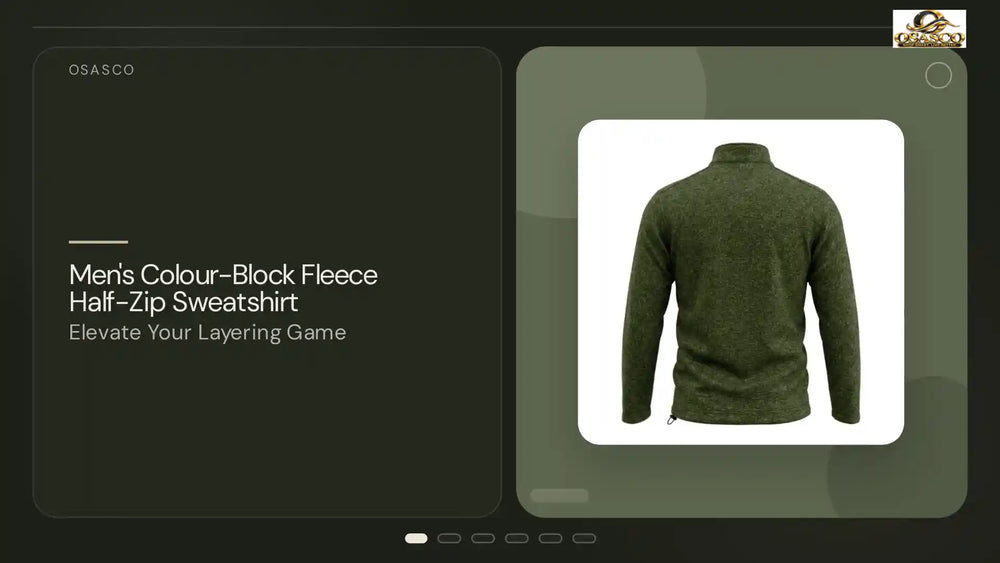 Men's Colour-Block Fleece Half-Zip Sweatshirt by@Outfy