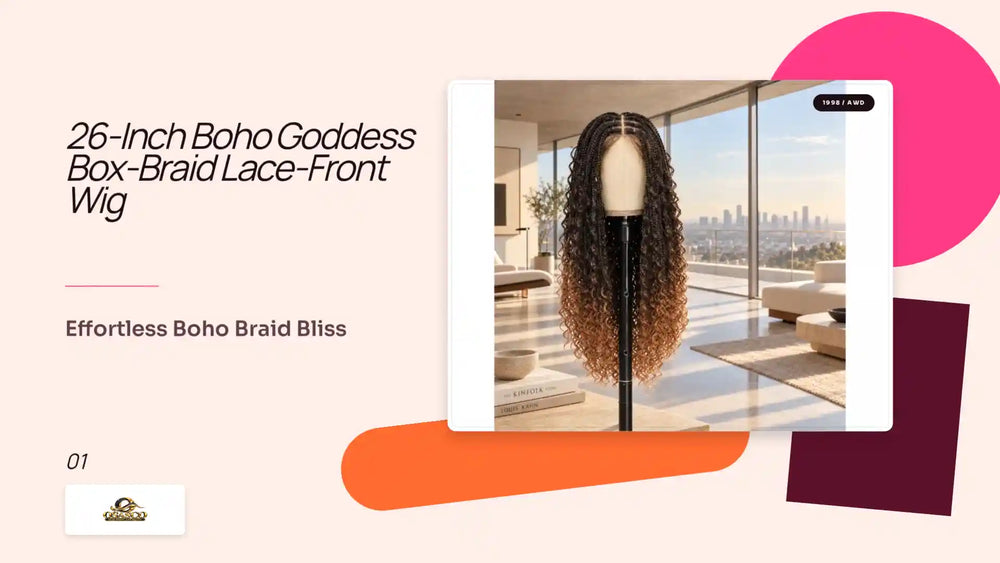 26-Inch Boho Goddess Box-Braid Lace-Front Wig by@Outfy